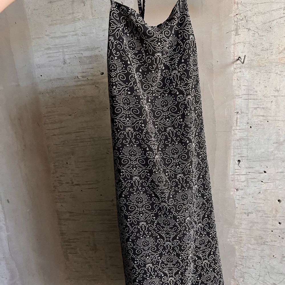 Vintage Black Paisley Slip Dress